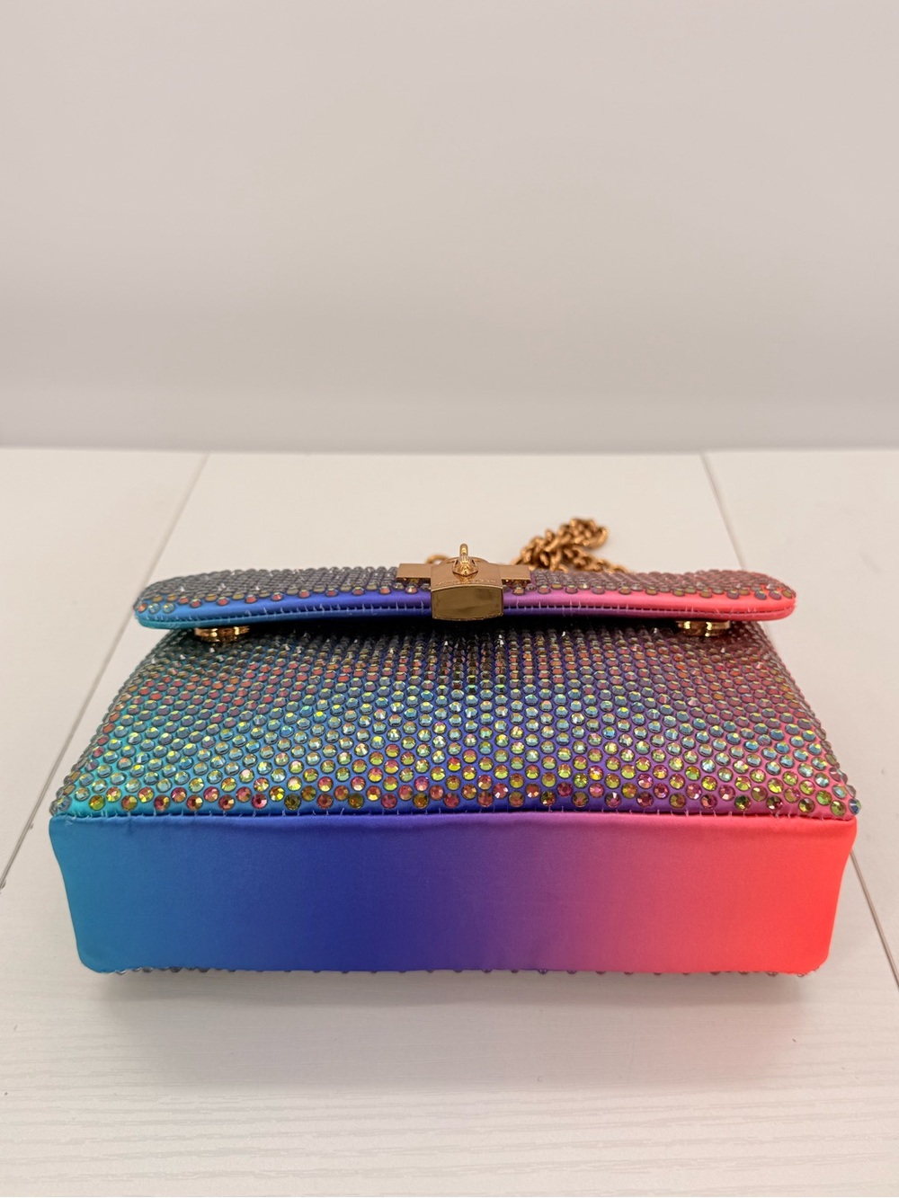 KURT GEIGER Mini Brixton Crystal Ombré Purple Rainbow Crossbody Bag NWT - Picture 8 of 14